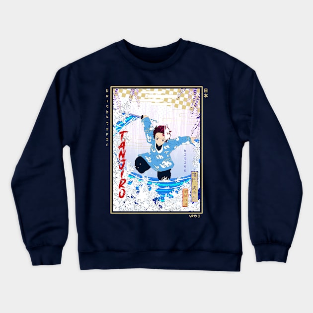 Under the Wisteria Ukiyo-e Crewneck Sweatshirt by Wimido